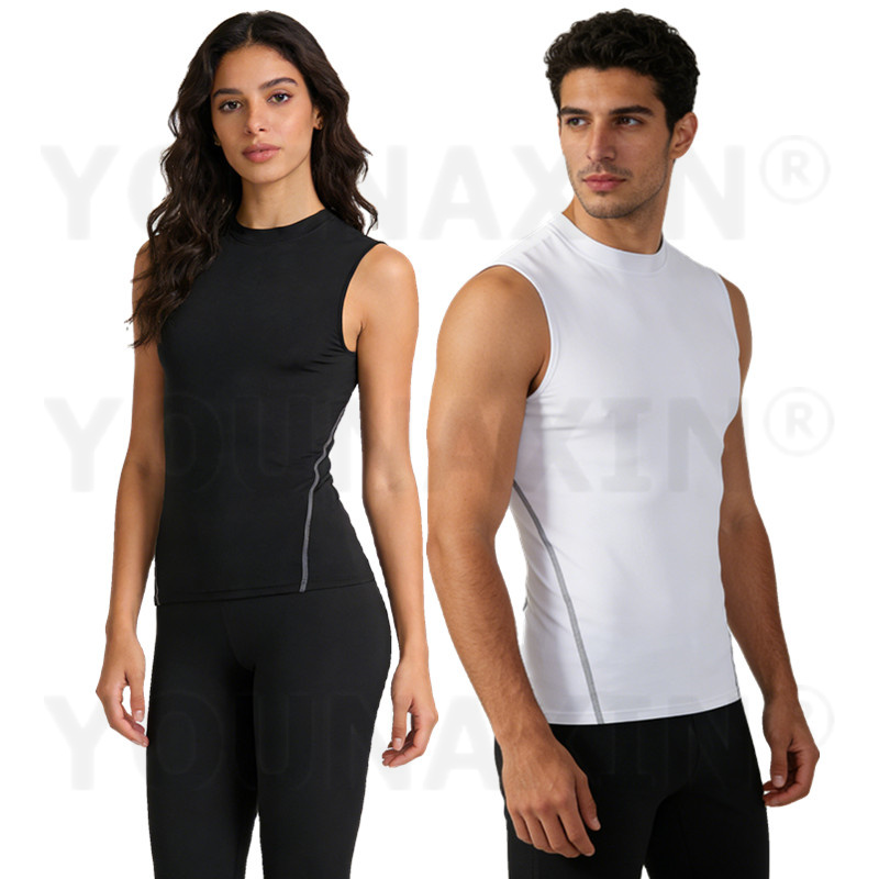 Base Layer Top - YOUNAXIN Canotta a compressione unisex senza