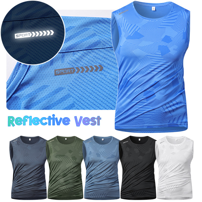 Sleeveless Undershirt - Gilet Riflettente da Corsa per Uomo,