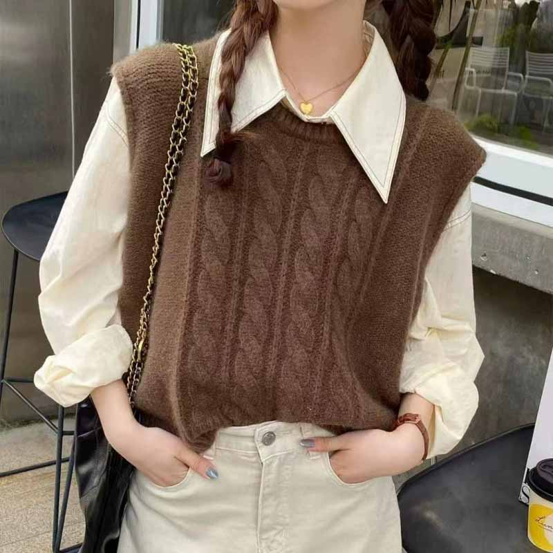 Sleeveless Undershirt - 2025 Nuovo O-Collo Maglia lavorata a