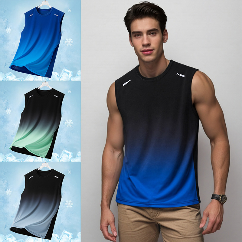 Sleeveless Undershirt - Canotta Sportiva da Uomo Sfumata Leggera