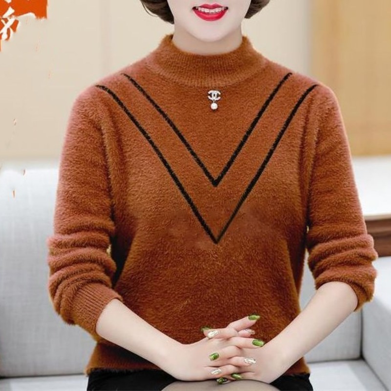 Undershirt Crew Neck - Pullover floccato solido autunno inverno da